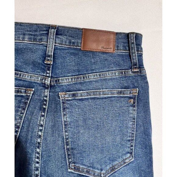 Madewell 10” High Rise Skinny Jeans Womens Sz 26 Button Fly Raw Hem Medium Wash - Picture 3 of 12